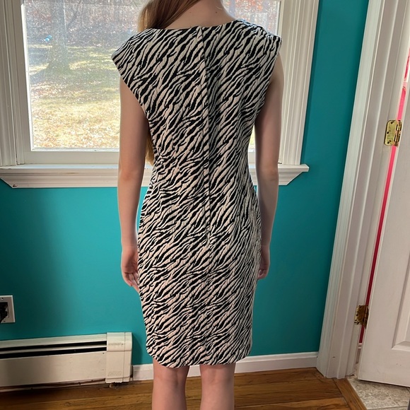 Zebra Striped Dress by Calvin Klein Size 8 - Picture 2 of 3
